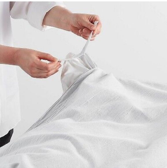 3pc Full/Queen Simple Woven Stripe Duvet & Sham Set Light Gray - Threshold - Picture 3 of 8